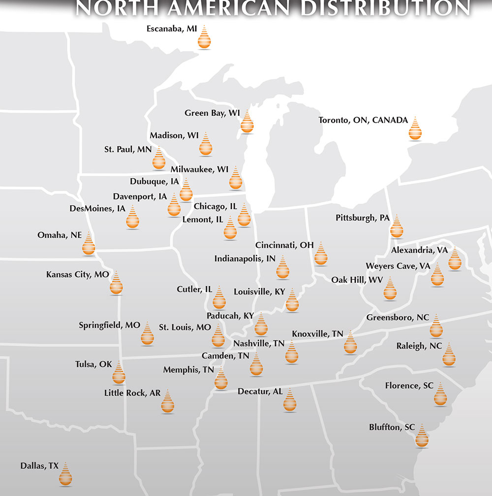 Sicalco Ltd. North American Distribution Terminals in United States and Toronto, Canada